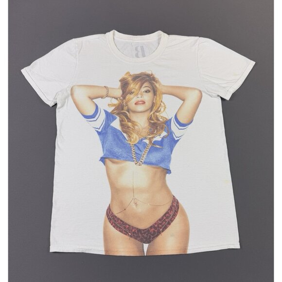 Vintage Y2K Beyonce Hip Hop RnB Pop White Small Shirt Tour Album Concert Sexy - Picture 1 of 12